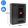 12 kW teljesítményű Aria Black pelletkályha méretei
