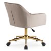 Forgatható irodai szék bézs velúr arany lábakkal  Konor