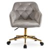 Konor forgatható irodai szék – szürke velúr kárpittal, arany lábakkal