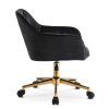 Konor forgatható irodai szék – fekete velúr kárpittal, arany lábakkal