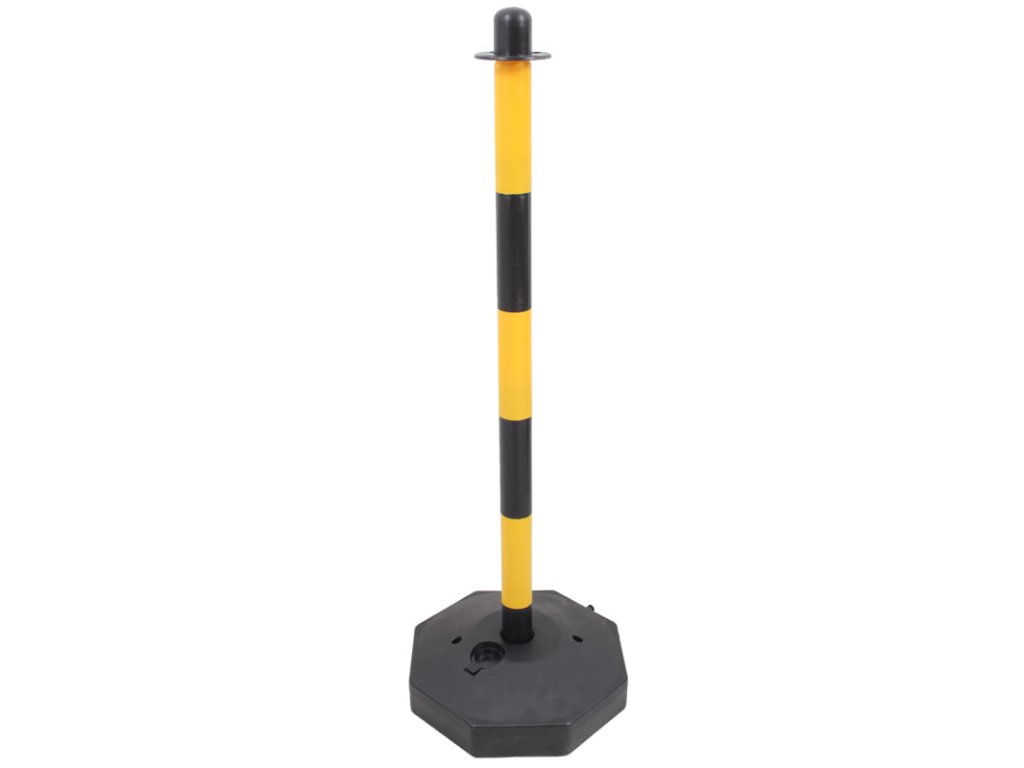 Stălp pentru lanț octagonal galben negru
