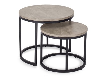 Set 2 masute de cafea din beton gri Rocky
