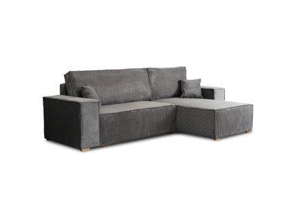 Set canapea coltar Alex 262 cm gri catifea