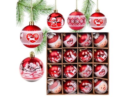 set de ornamente roșii de Crăciun
