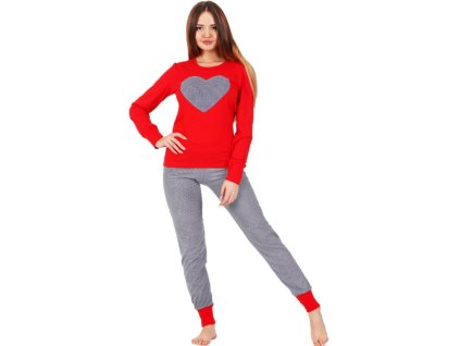 Pijama de damă cu inimă roșie