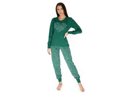 pijama de damă inimă verde