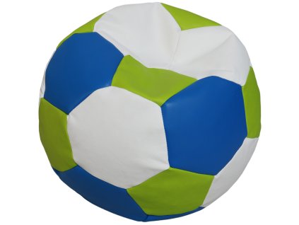 Mini sedací vak futbalová lopta bielo modro zelený