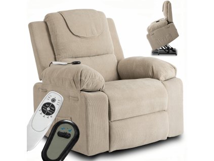 Fotoliu de masaj Manchester Fenix bej prezentare