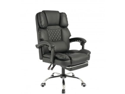 Prezentare fotoliu negru din piele ecologică