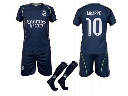 Echipament de fotbal albastru cu șosete până la genunchi