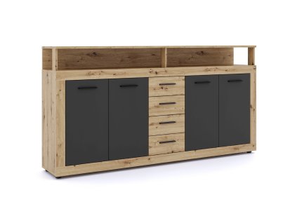 Prezentare comodă Blago în decor negru și stejar