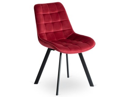 Scaun de sufragerie Rick, velur, roșu