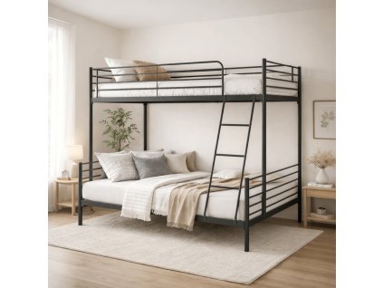 65102 1 poschodova postel cierna 90 120 x 200 cm tres