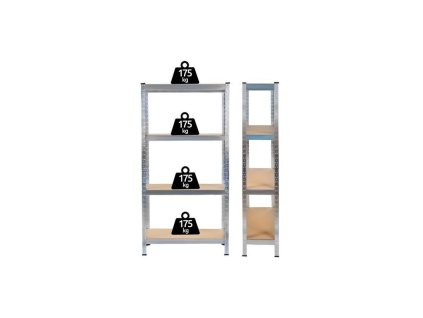 RAFT METALIC ZINCAT FĂRĂ ȘRUBURI 150x75x30 CM, CAPACITATE DE ÎNCĂRCARE 700KG