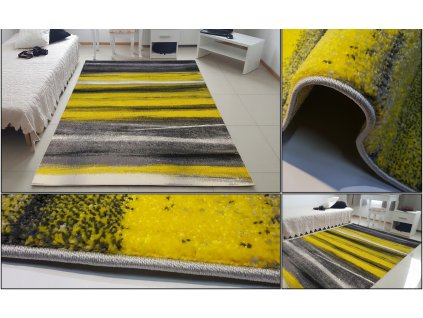 KOBEREC SUMATRA S KRÁTKYM VLASOM  ŠEDO - ŽLTÝ   C194A - FMF68 (Rozmery 160 x 220)