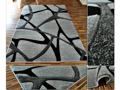 Dywan Fryz 3D 140x190 Tkane Szare grube Kolory Marka inna