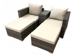 SET MOBILIER MODULULAR DIN RATAN PENTRU GRĂDINĂ 4în1 - BEJ