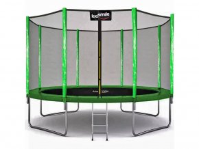 TRAMPOLINĂ 252 CM + SCĂRI + PLASĂ DE SIGURANȚĂ VERDE