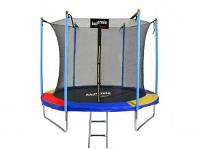 TRAMPOLINĂ 252 CM + SCĂRI + PLASĂ DE SIGURANȚĂ MULTICOLOR