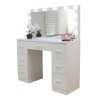 Masă de toaletă hollywood Deluxe cu iluminare LED albă