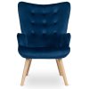Fotoliu cu suport pentru picioare lozano albastru închis pe partea din față