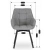 Luna 2 scaun de luat masa pivotant gri dimensiuni