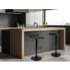 Scaun de bar 4 bar negru din piele ecologică porti