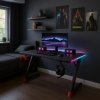 masă de gaming cu iluminare RGB negru 140 cm BG01