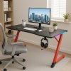 masă de gaming cu iluminare RGB roșu 140 cm BG01