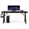 Prezentare masă de gaming neagră BG03 din față