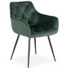 Scaun de dining din velur verde Modesto
