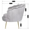 Dimensiunile fotoliului Angel velur gri lateral