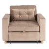 Fotoliu  extensibil Solor din velur bej din față