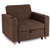 Prezentare fotoliu Solor țesătură maro din față