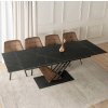 Masă extensibilă rex 180 240 cm nuc marmură neagră masă cu scaune