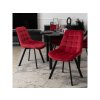 Scaun de bucătărie Rick velur roșu