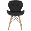 KRZESLO TAPICEROWANE SKANDYNAWSKIE PIKOWANE CZARNE Liczba krzesel w zestawie 1