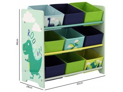 OTROŠKI POLIČNIK Z 9 ŠKATLAMI DINO PHO3593