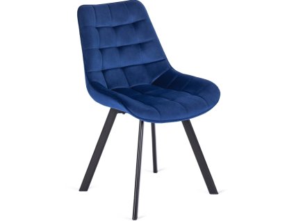 Jedilni stol modri s črnimi nogami