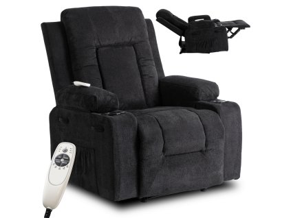 Ukážka čierneho masážneho kresla Box 2