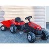 Rdeči pedalni traktor z prikolico GoTrac maxi