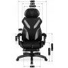 Gaming stol Maximo črn dimenzije
