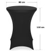 Elastična prevleka za koktajlno mizo črna 80 cm dimenzije