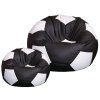 Sedežna vreča za nogometno žogo z naslonom za noge črno bela