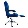 Pisarniški naslanjač nastavljiv žamet modri Boss  + masažna funkcija brezplačno