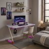 Igralna miza z RGB osvetlitvijo bela 140 cm BG01