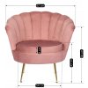 Fotelj rožnat velur Angel