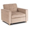 Raztegljivi fotelj bež velur Solor