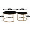 Set 2 klubskih mizic Milano črni marmor