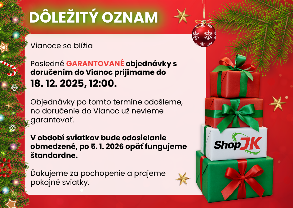 Dôležitý oznam objednávky Vianoce